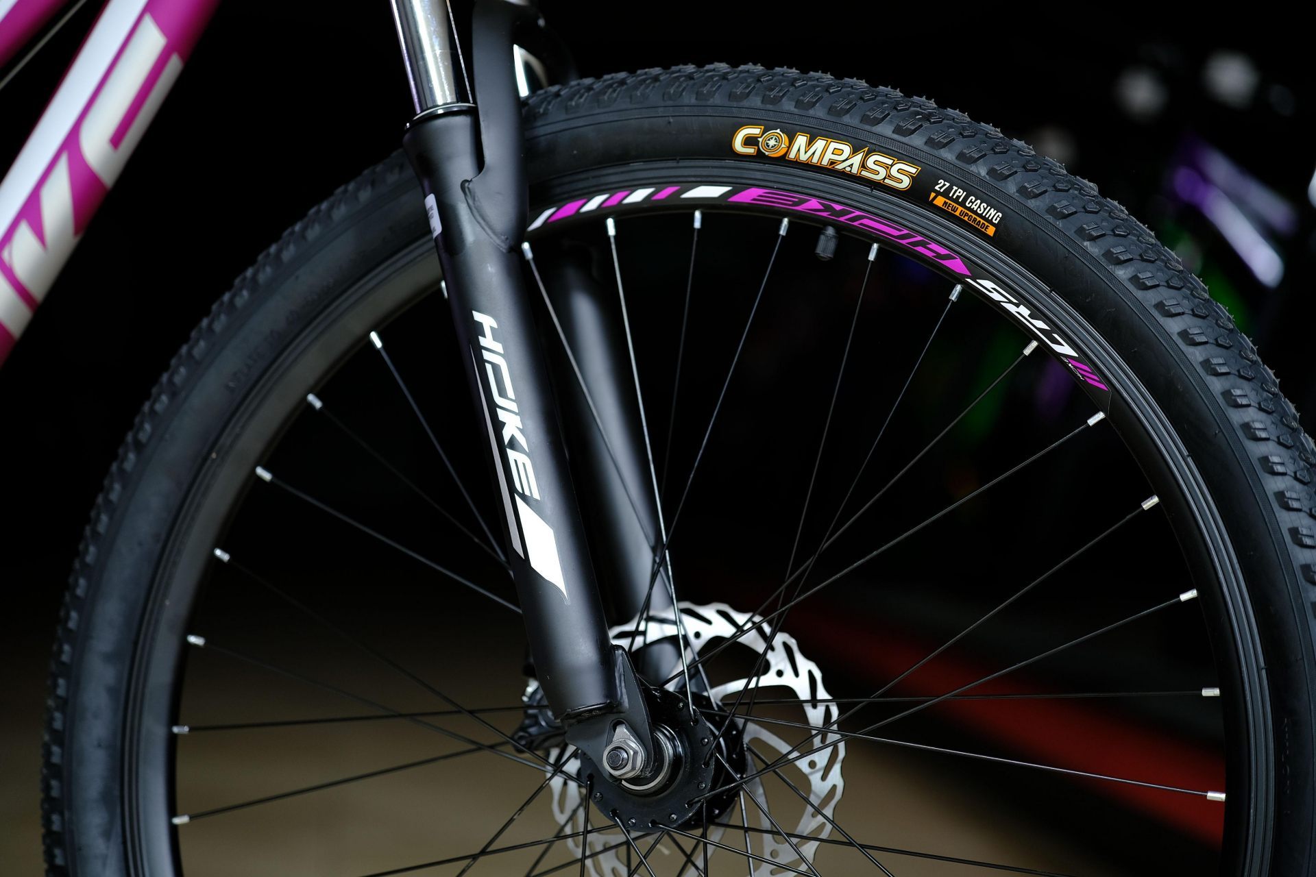 Обод 27.5 двойной, втулки стальные на промподштпниках HOKE Jade 100 MD матовый фиолетовый-белый 19