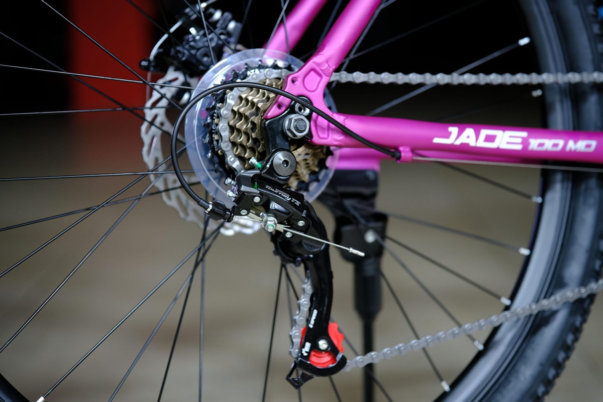 Задний переключатель Shimano Tourney TZ-500 HOKE Jade 100 MD матовый фиолетовый-белый 19