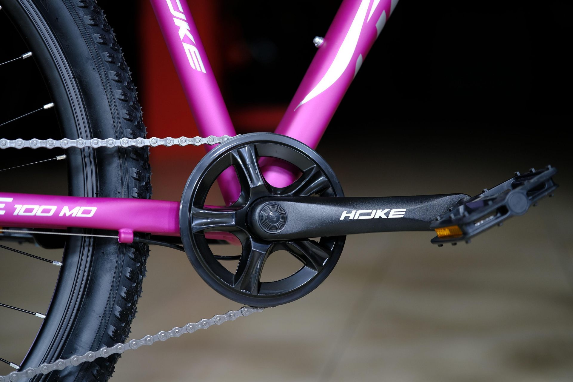 Система (шатун) алюминий 36T под квадрат HOKE Jade 100 MD матовый фиолетовый-белый 19