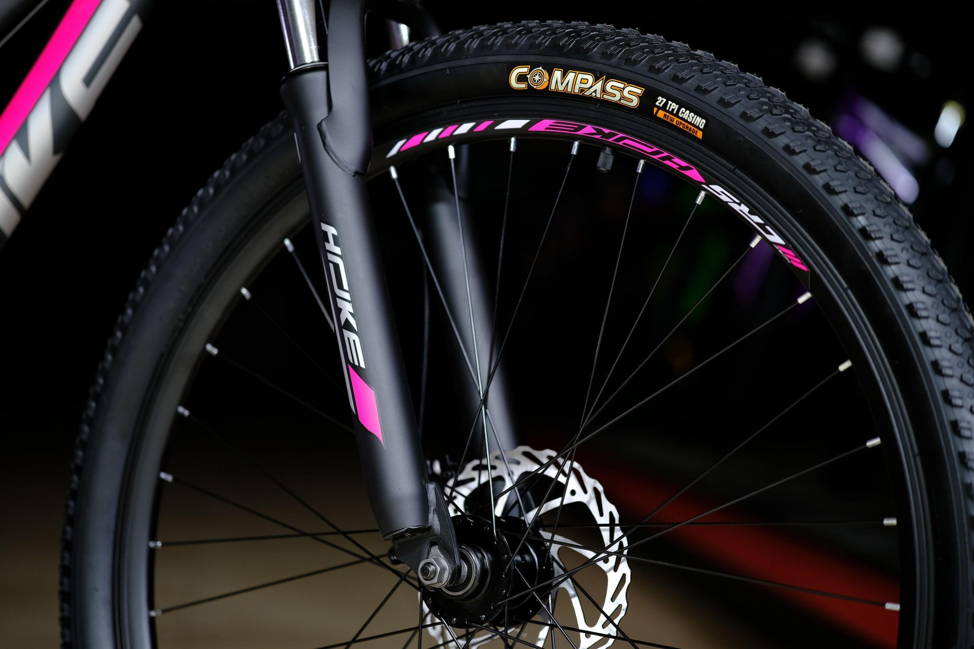 Обод 27.5 двойной, втулки стальные на промподштпниках HOKE Jade 100 MD матовый серый-розовый 19