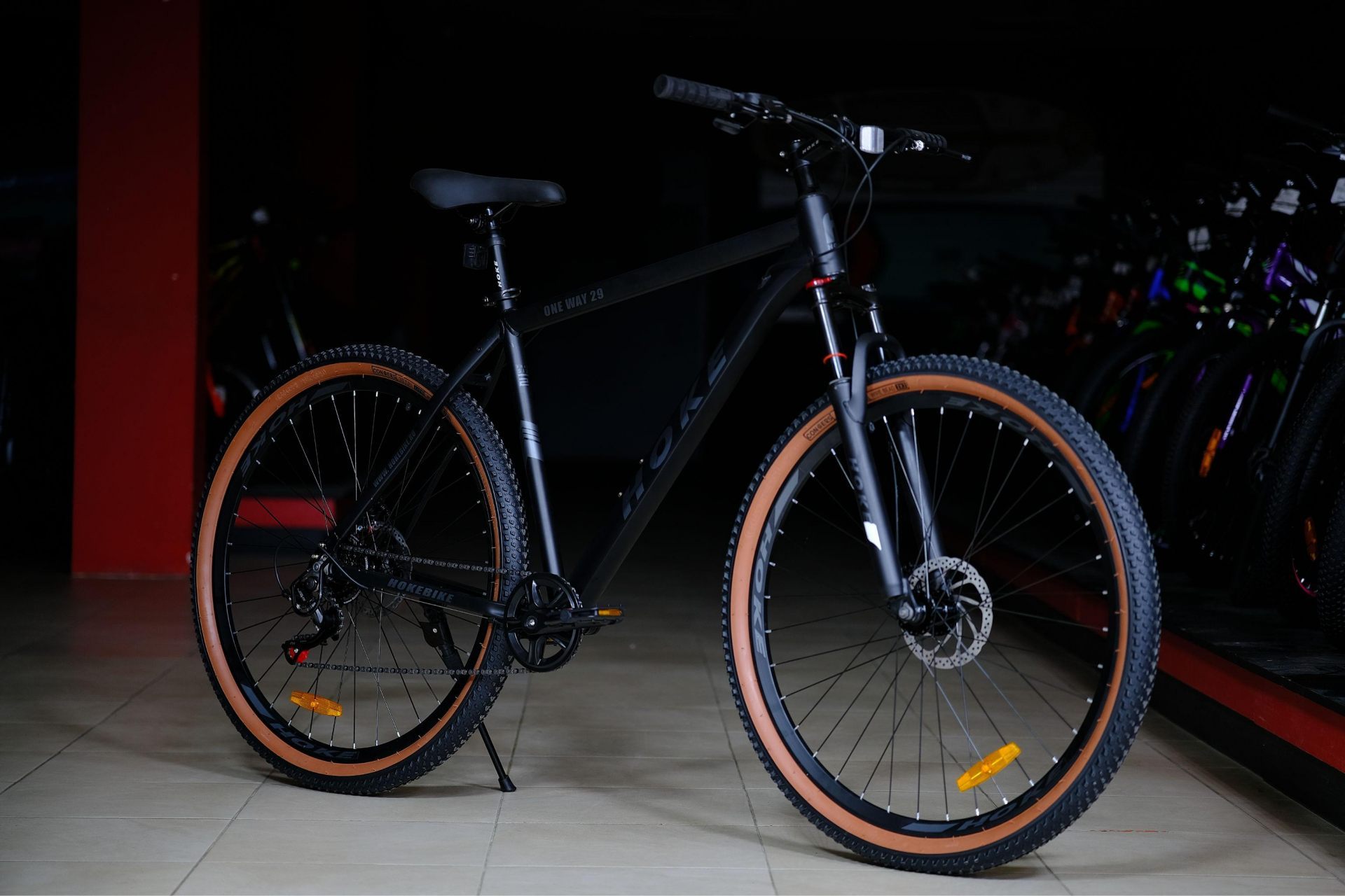 Обод 29 ALLOY двойной усиленный высокий, втулки алюминиевые на промподшипниках HOKE ONE WAY 29 матовый чёрный 21