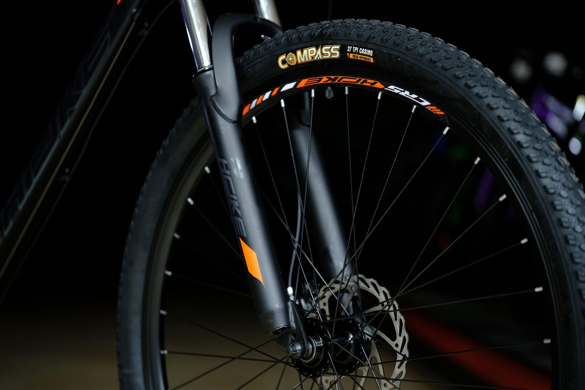 Обод 29 двойной, втулки алюминиевые на промподшипниках HOKE 4 Way 29 HD матовый чёрный-оранжевый 21