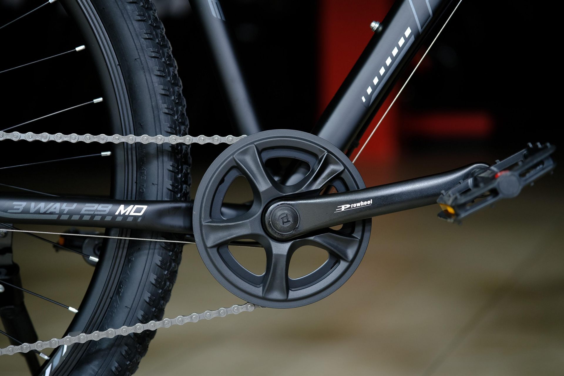 Система (шатун) алюминий 36T под квадрат Prowheel  HOKE 3 Way 29 MD матовый чёрный-белый 19